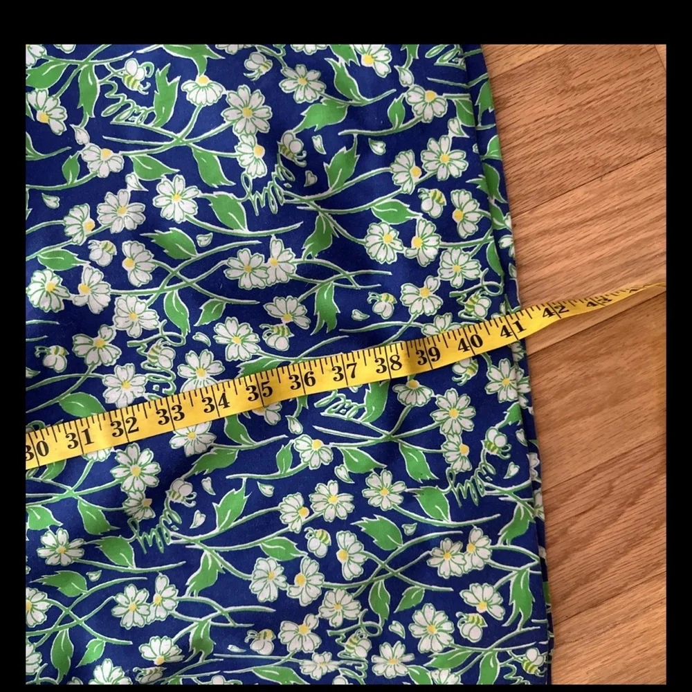 Vintage Lilly Pulitzer Floral Blue and Green strapless Dress 12 - Picture 11 of 11
